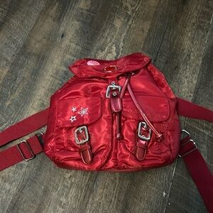 American‎ Girl Red Mini Backpack with Snap Closure and Decorative Pin